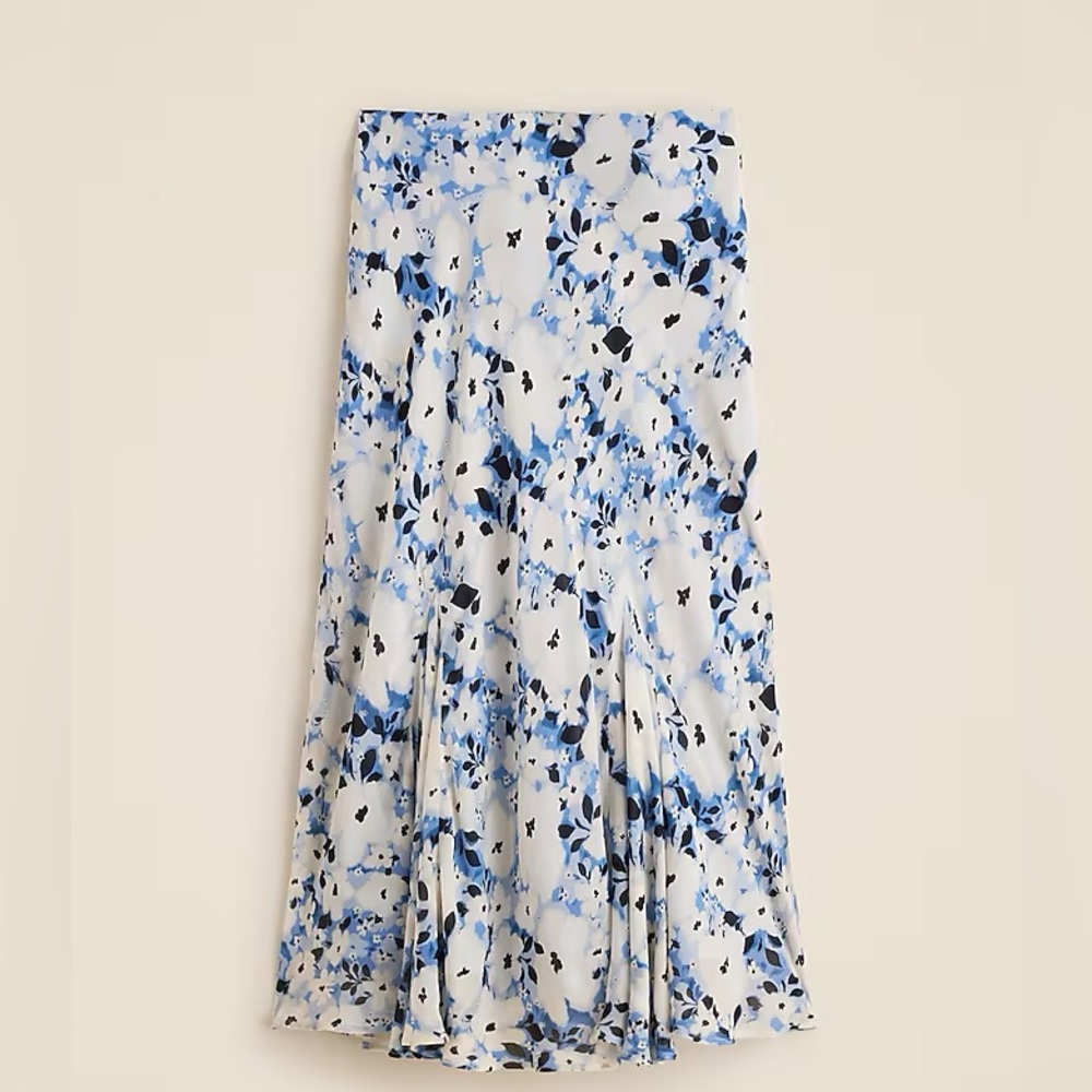 J. Crew Gwyneth Blue Floral Midi Skirt